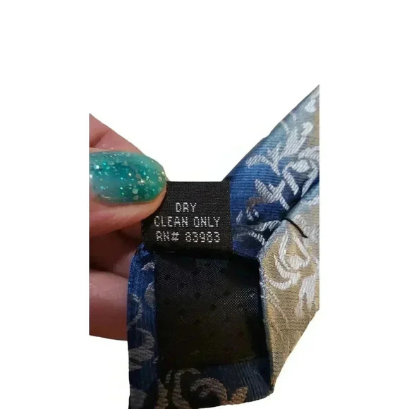 Stacy‎ Adams Signature Gold Luxury Hand Made 100% Microfiber Men's Neck Tie Blue - Picture 11 of 13